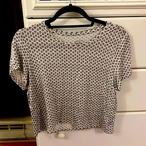 patterned short sleeve adult crop top